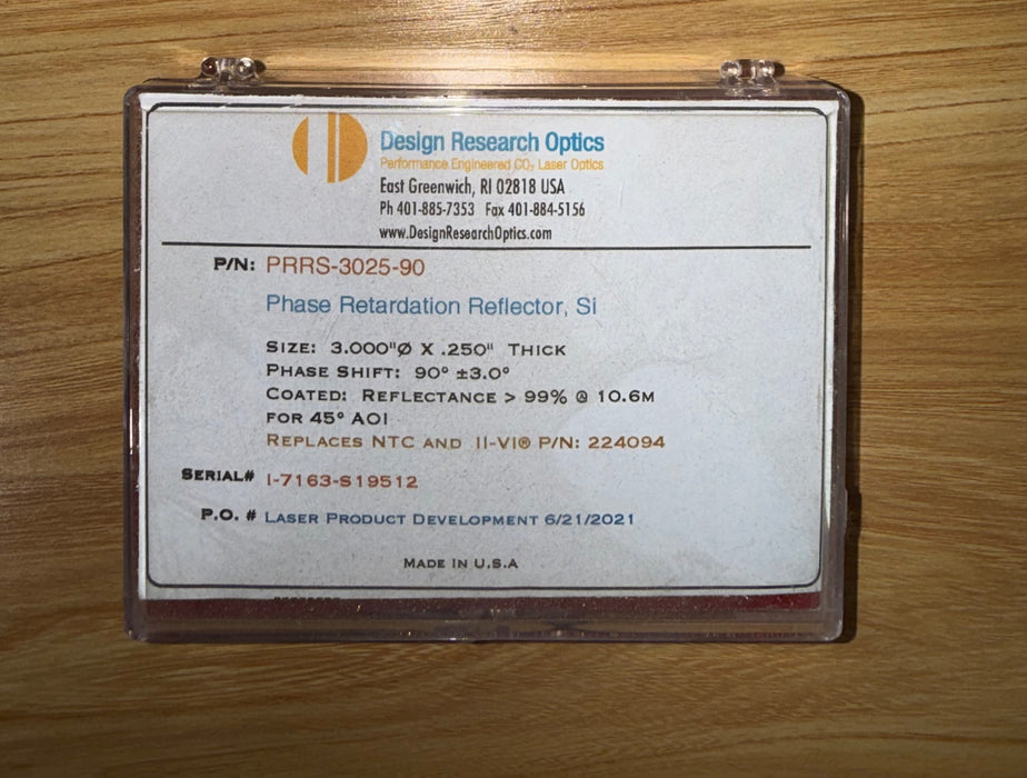 Phase Retardation Reflector, Si (PN: PRRS-3025-90)